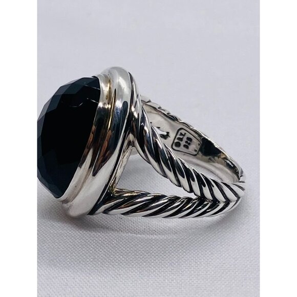 David Yurman Albion Onyx Sterling Silver 925 Oval Ring Size 8 - Picture 3 of 13